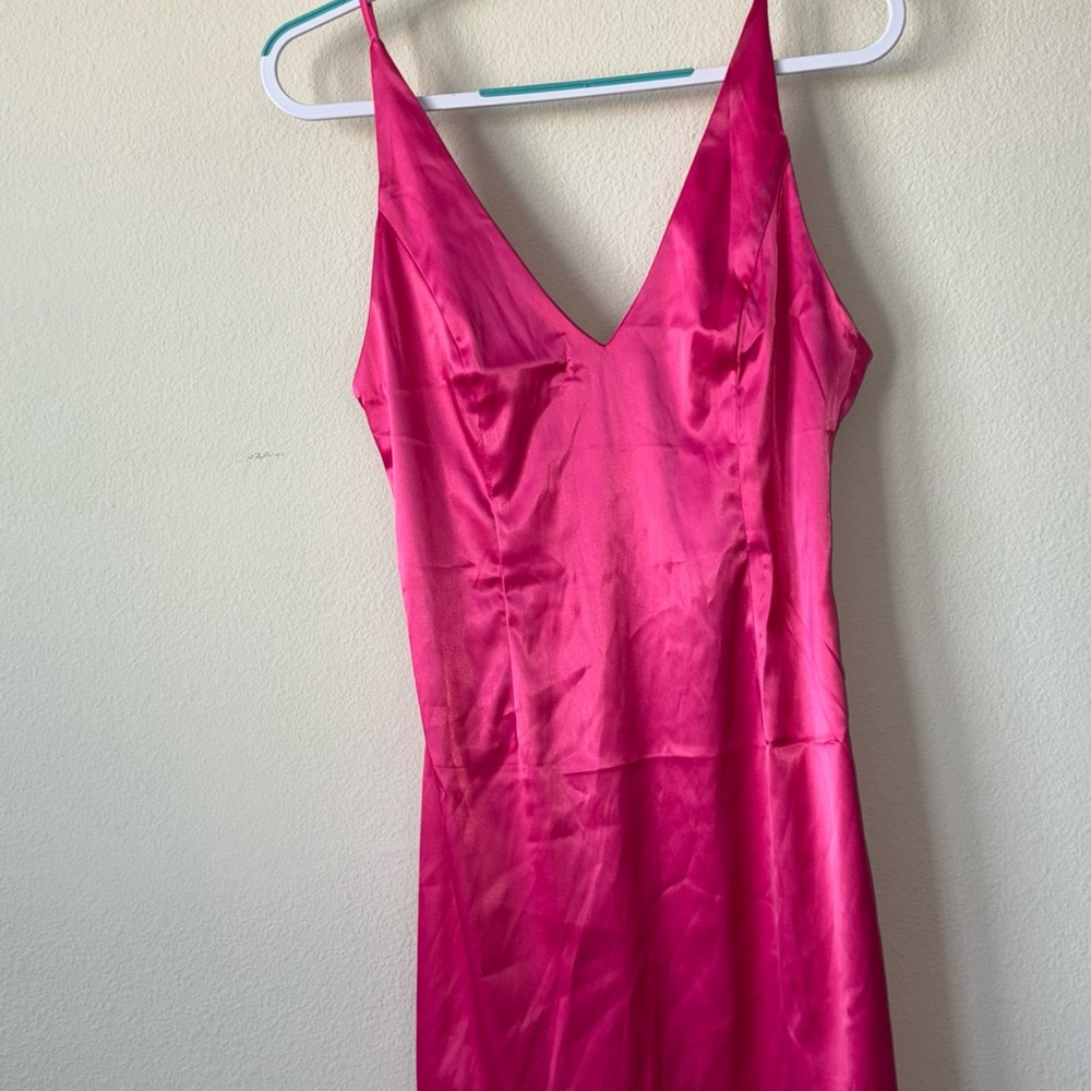 Vibrant Pink Satin Slip Dress